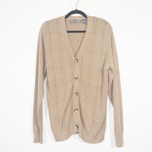 Oscar De La Renta Tan Button Front Cardigan‎ Size Medium
